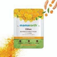 Маска тканевая на бамбуковой основе "Куркума и шафран" 25 г, MamaEarth