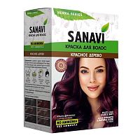 Краска для волос на основе хны Красное дерево 75 г, Sanavi